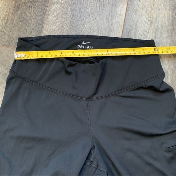 Nike Dri-Fit Running Crop Tights Black Leggings Medium Side Pocket - Picture 6 of 9